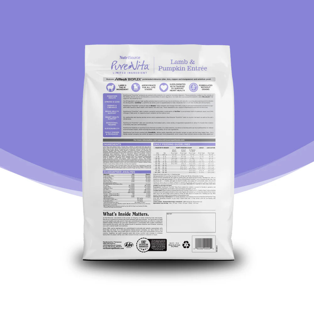 PureVita Grain Free Lamb & Pumpkin Dog Food