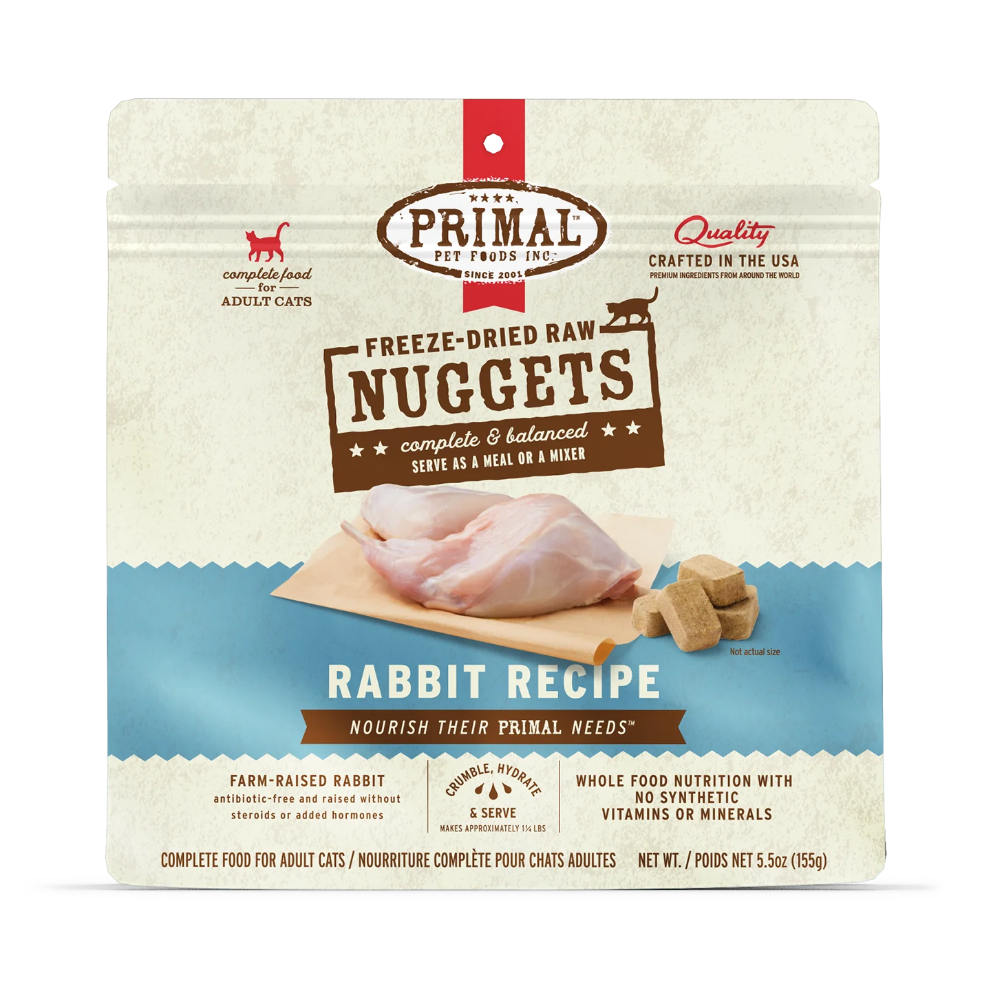 Primal Freeze-Dried Raw Rabbit Nuggets for Cats
