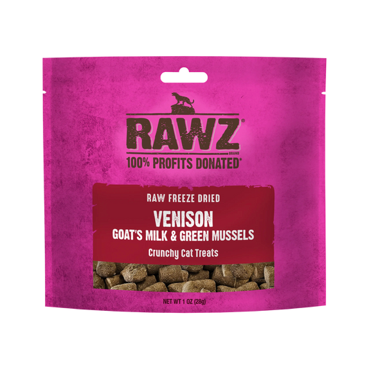 RAWZ Freeze Dried Venison, Goat's Milk & Green Mussels Crunchy Cat Treats