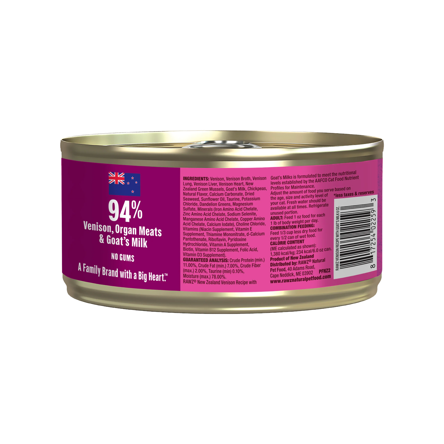 RAWZ 94% Venison with Goat’s Milk Pâté for Cats
