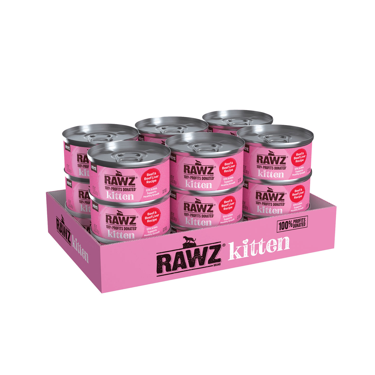 RAWZ Beef & Beef Liver Canned Kitten Food