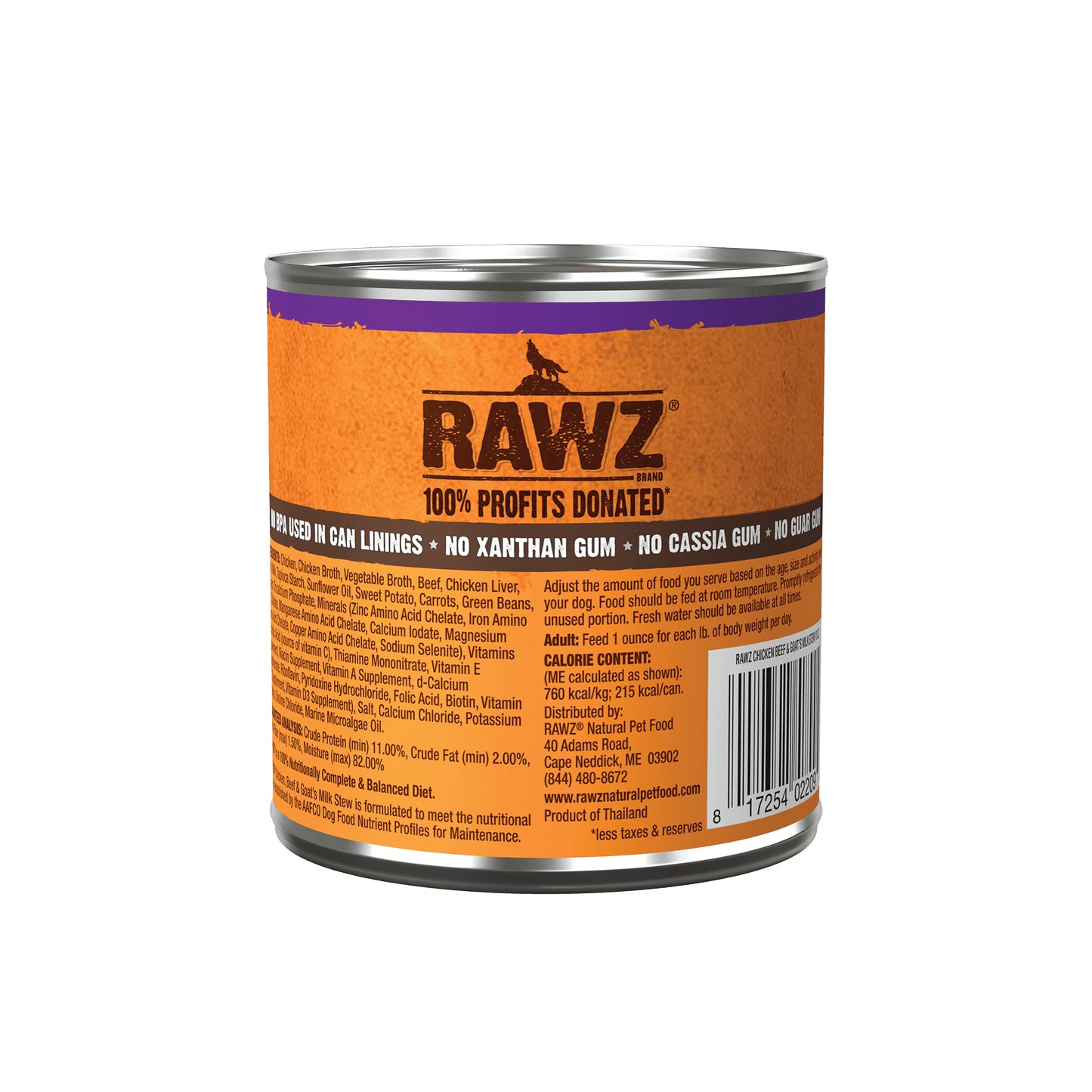 RAWZ Chicken, Beef & Goat’s Milk Stew Canned Dog Food