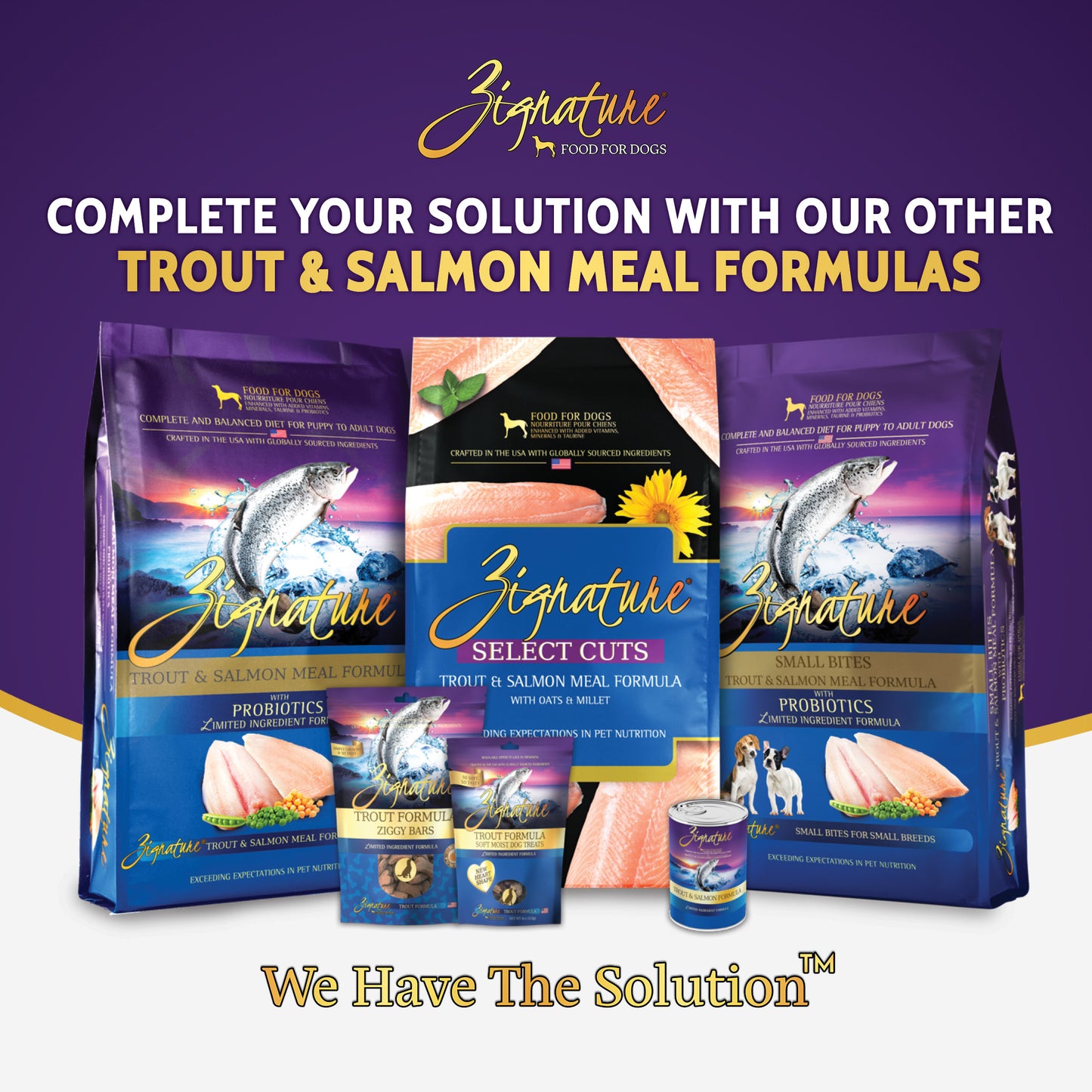 Zignature Trout and Salmon Meal Small Bites Formula Dry Dog Food