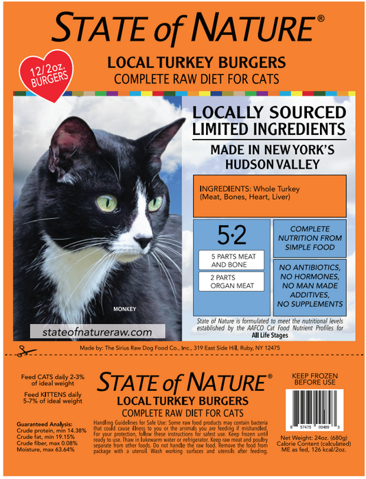 State of Nature Frozen Raw Turkey for Cats