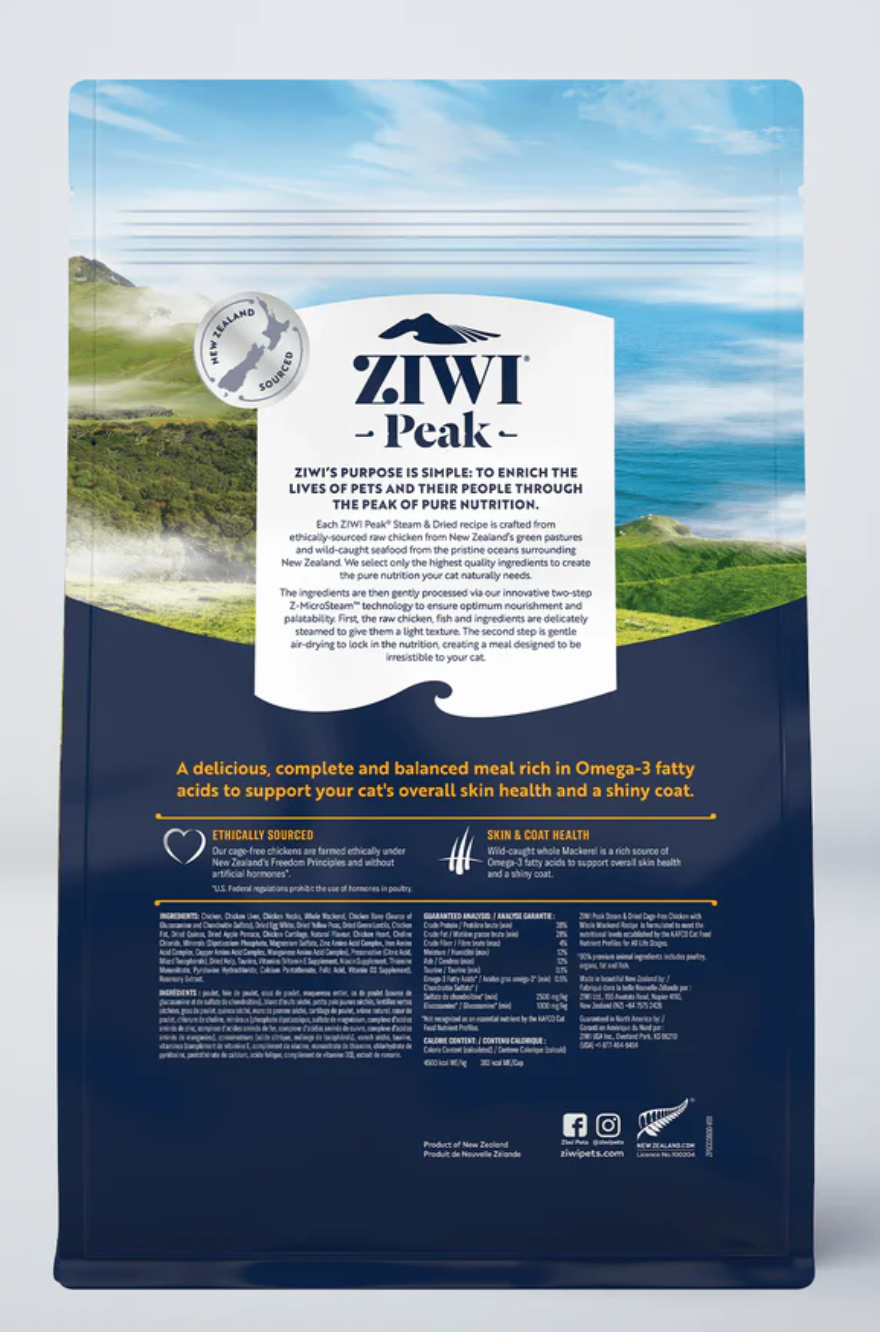 Ziwi Peak Steam & Dried Chicken with Whole Mackerel Recipe Dry Cat Food