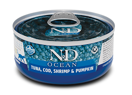 Farmina Natural & Delicious Ocean Tuna, Cod, Shrimp and Pumpkin Adult Canned Cat Food