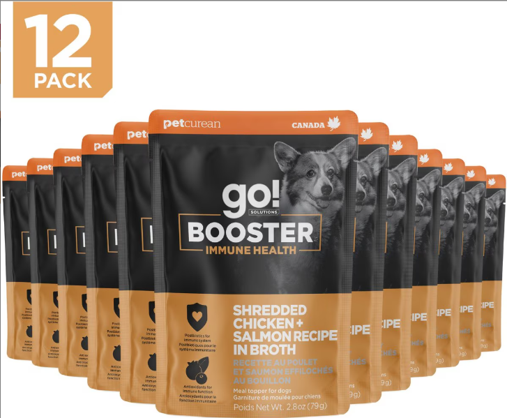 Go! Solutions Booster Immune Health Shredded Chicken and Salmon In Broth Wet Food for Dogs