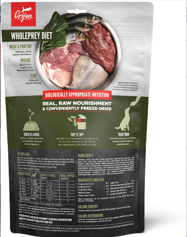 Orijen Tundra Freeze Dried Epic Bites for Dogs