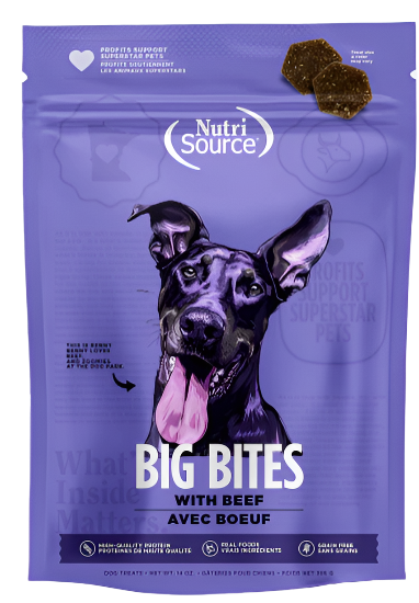 Nutrisource Grain Free Big Bites Beef Dog Treats
