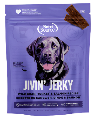 Nutrisource Wild Boar, Turkey & Salmon Jivin' Jerky Dog Treats