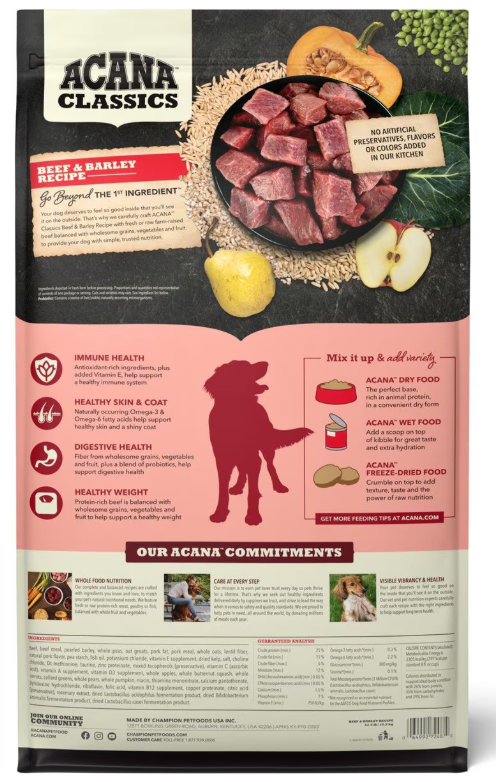 Acana Classics Beef & Barley Recipe Dry Dog Food