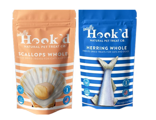 Totally Hook'd Scallops and Herring Cat & Dog Treats Variety Pack