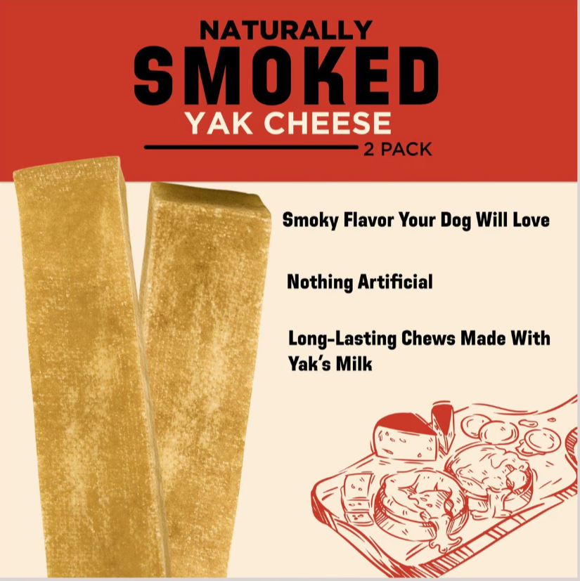 Barkworthies Large 2 Pack Smoked Yak Cheese For Dogs