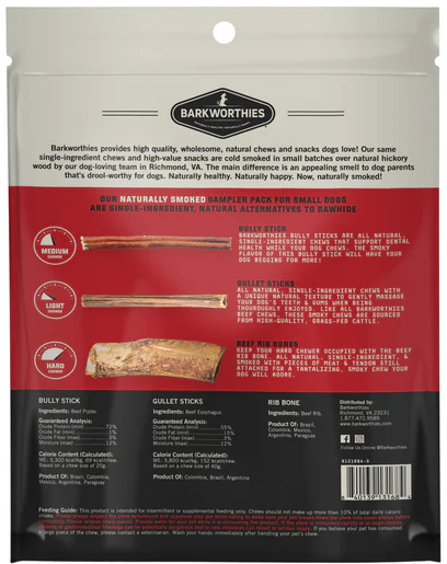 Barkworthies Smoked Sampler 10 Pack For Small Dogs