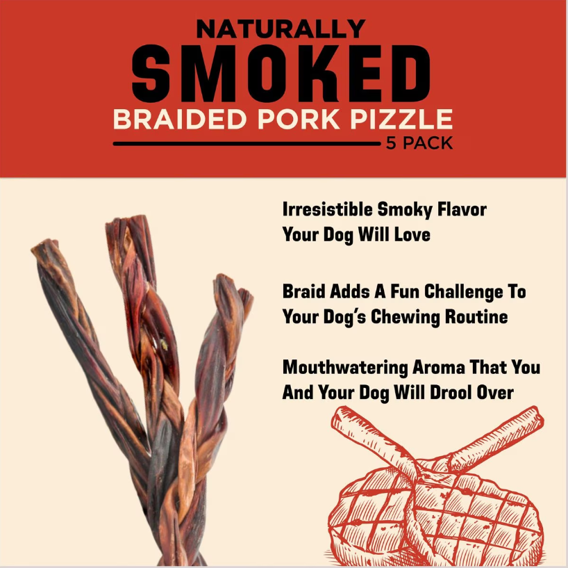 Barkworthies Smoked Braided Pizzle For Dogs