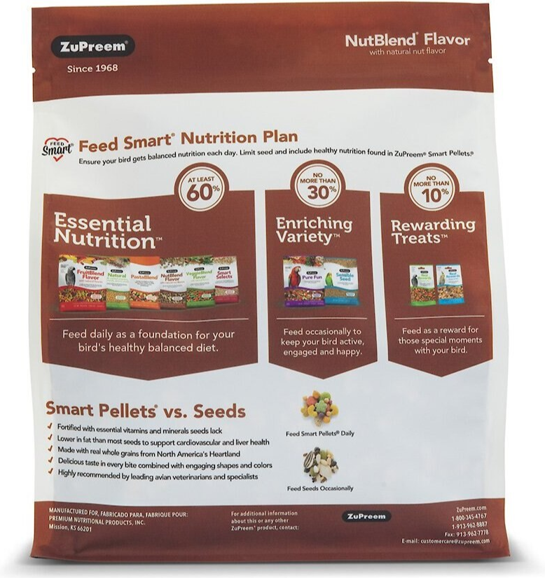 ZuPreem NutBlend for Parrots & Conures (Medium to Large Birds)