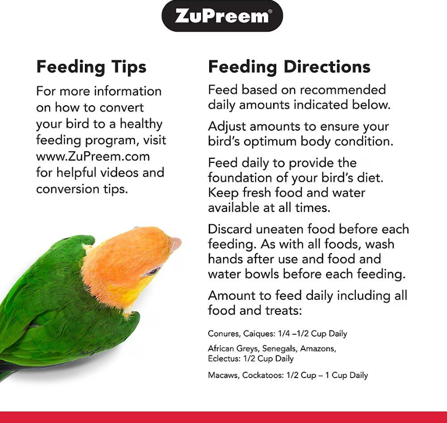 ZuPreem NutBlend for Parrots & Conures (Medium to Large Birds)