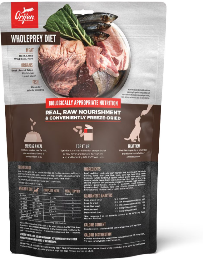 Orijen Original Freeze Dried Epic Bites for Dogs