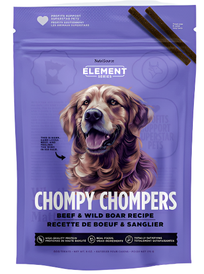 Nutrisource Element Series Beef and Wild Boar Chompy Chompers Dog Treats