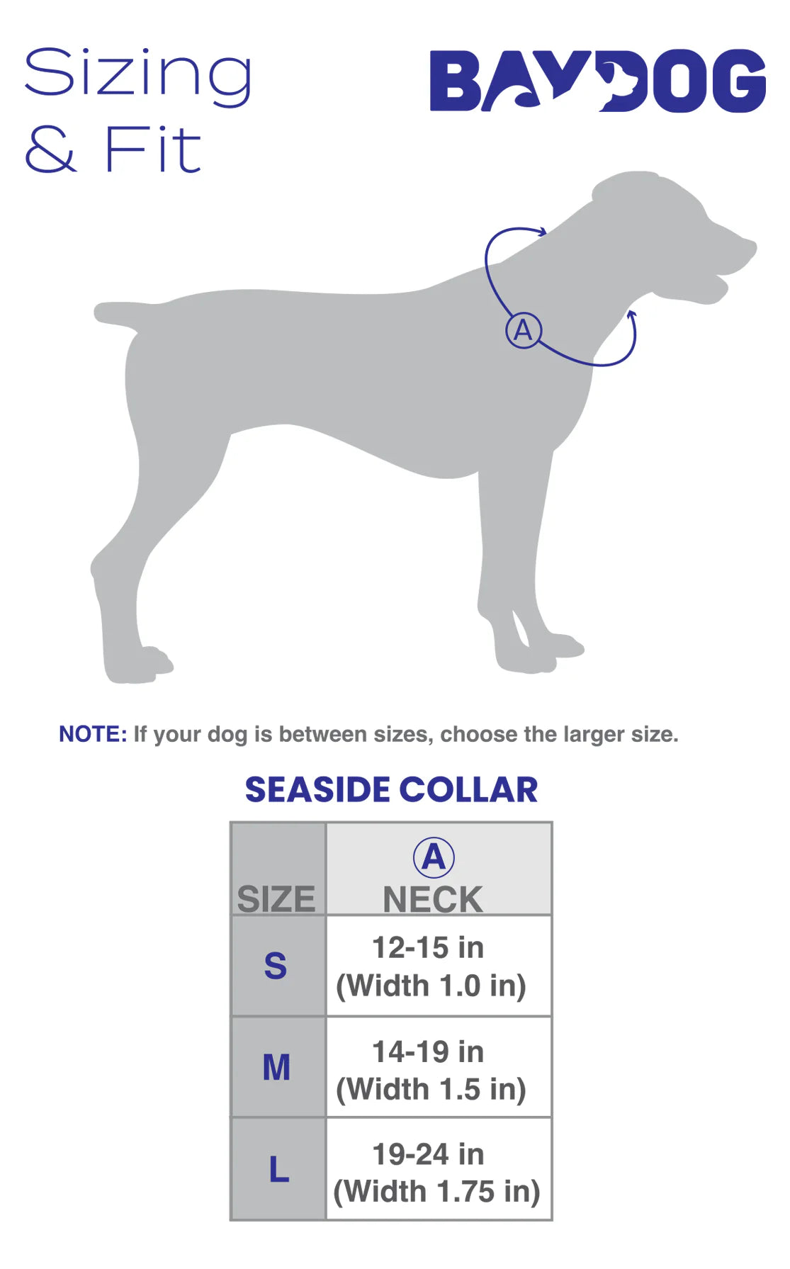 Baydog Navy Blue Seaside Collar