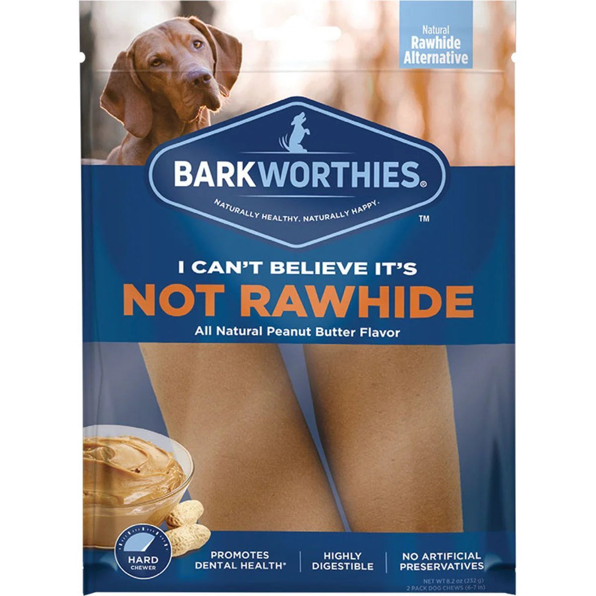 Barkworthies Not Rawhide Rolls Peanut Butter Large