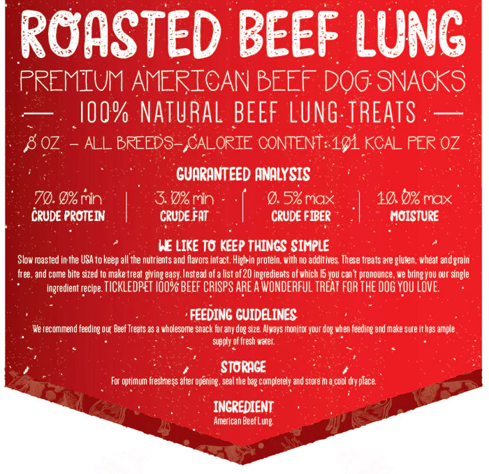 Tickled Pet Natural Beef Lung Crisps Dog Treats