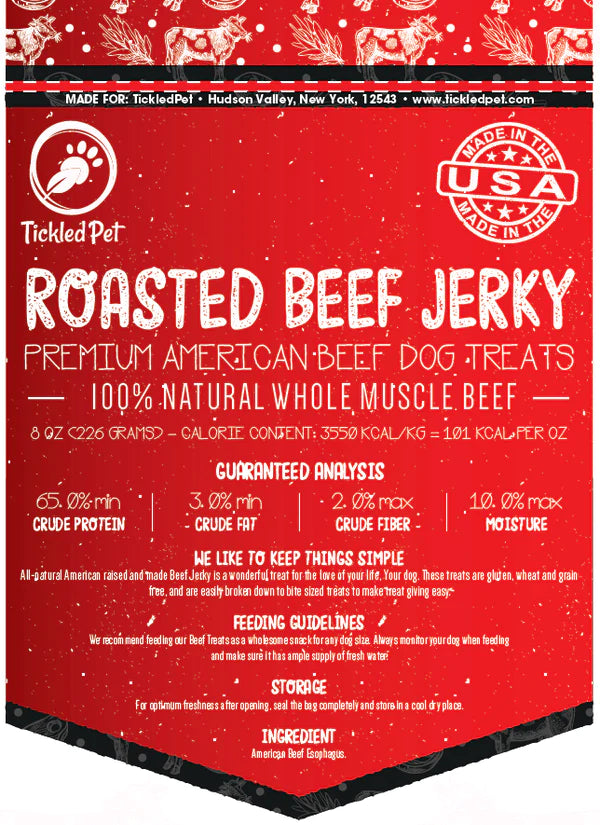 Tickled Pet Single Ingredient Beef Jerky Dog Treats