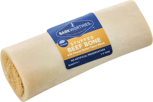 Barkworthies 5-6 Inch Shin Bone Stuffed With Peanut Butter