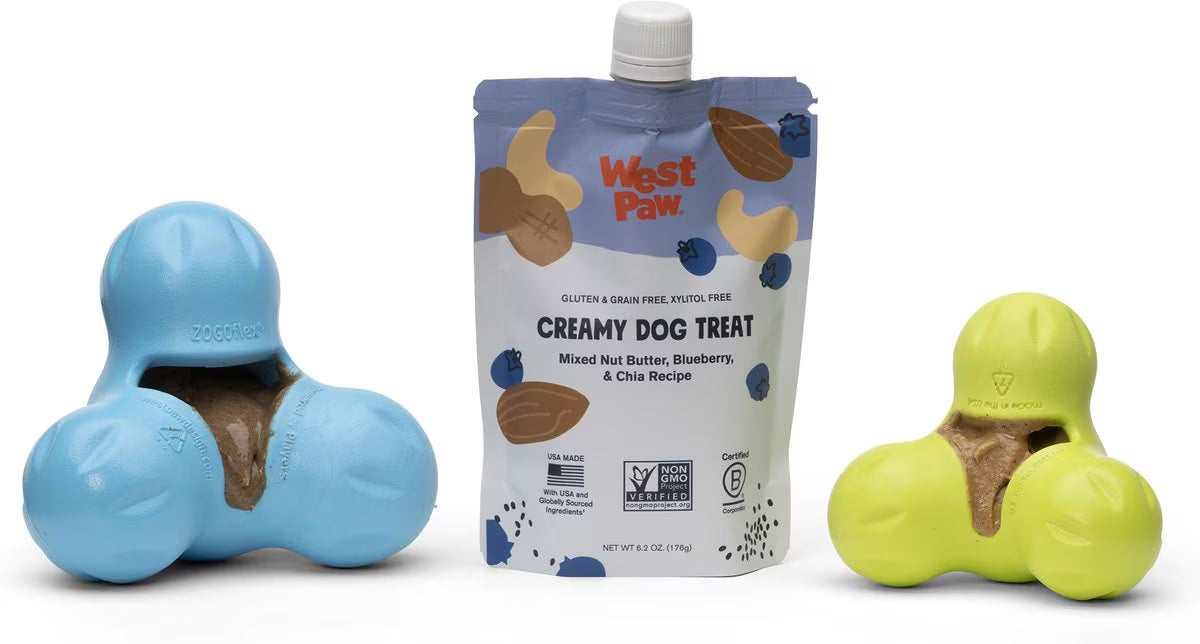 West Paw Creamy Dog Treats Nut Butter, Blueberry, Chia Seed