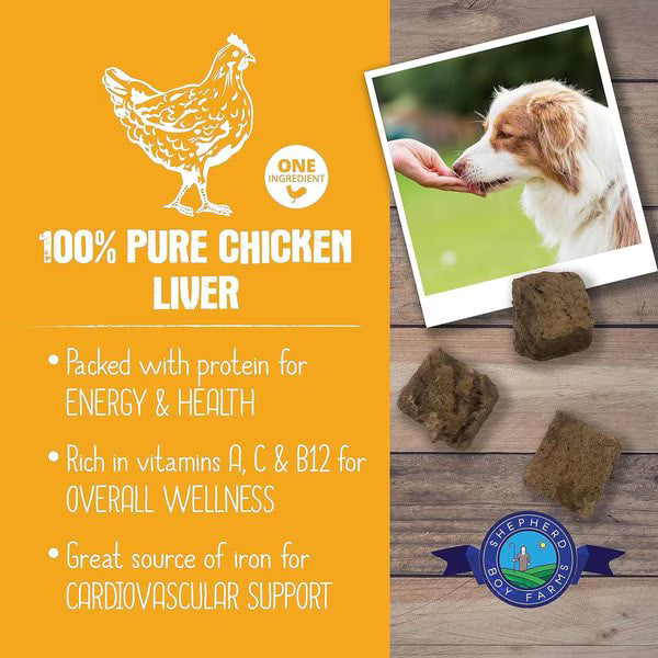 Shepherd Boy Farms Freeze-Dried Chicken Liver for Dogs
