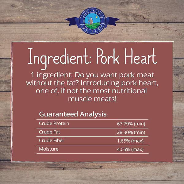 Shepherd Boy Farms Freeze-Dried Pork Hearts for Dogs