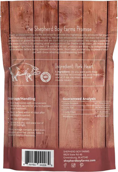 Shepherd Boy Farms Freeze-Dried Pork Hearts for Dogs