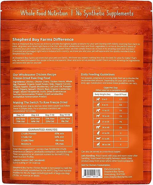 Shepherd Boy Farms Freeze-Dried Chicken Diet for Dogs