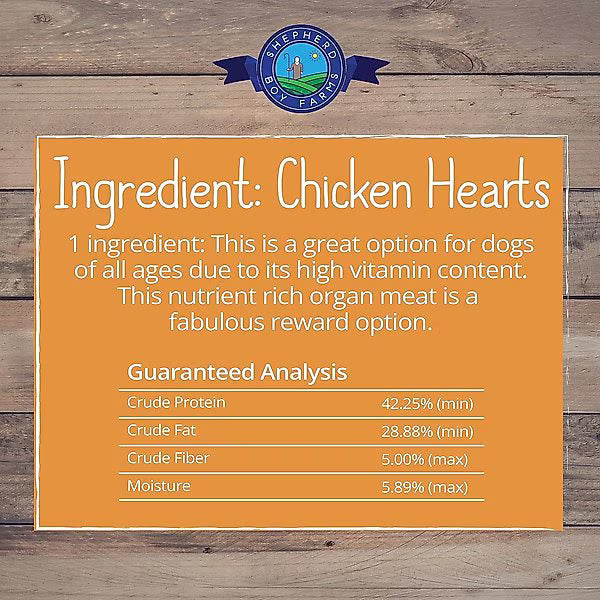 Shepherd Boy Farms Freeze-Dried Chicken Hearts for Dogs