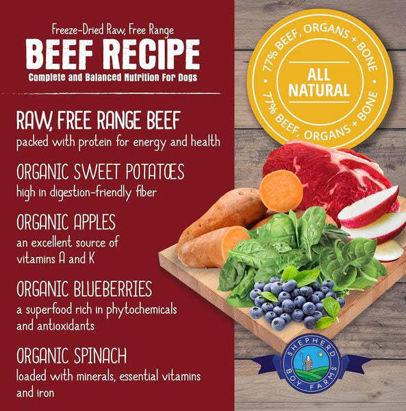 Shepherd Boy Farms Freeze-Dried Beef Diet for Dogs