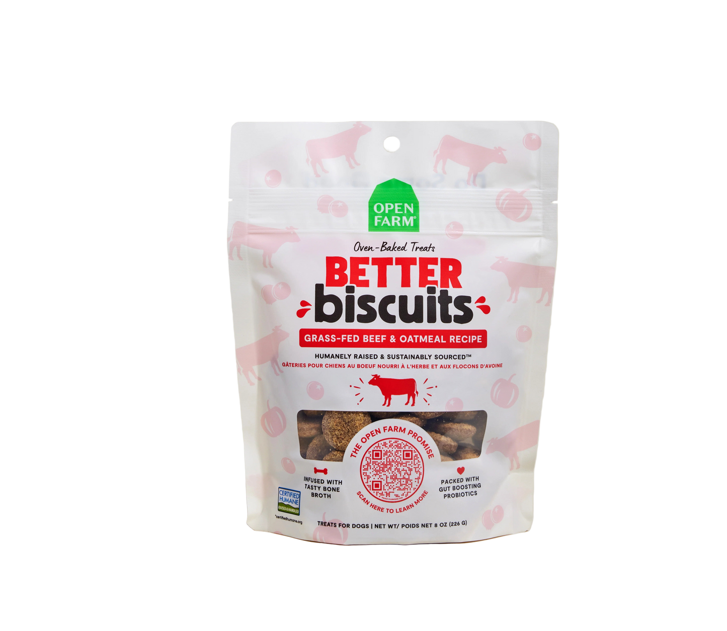 Open Farm Grass-Fed Beef & Oatmeal Better Biscuits For Dogs
