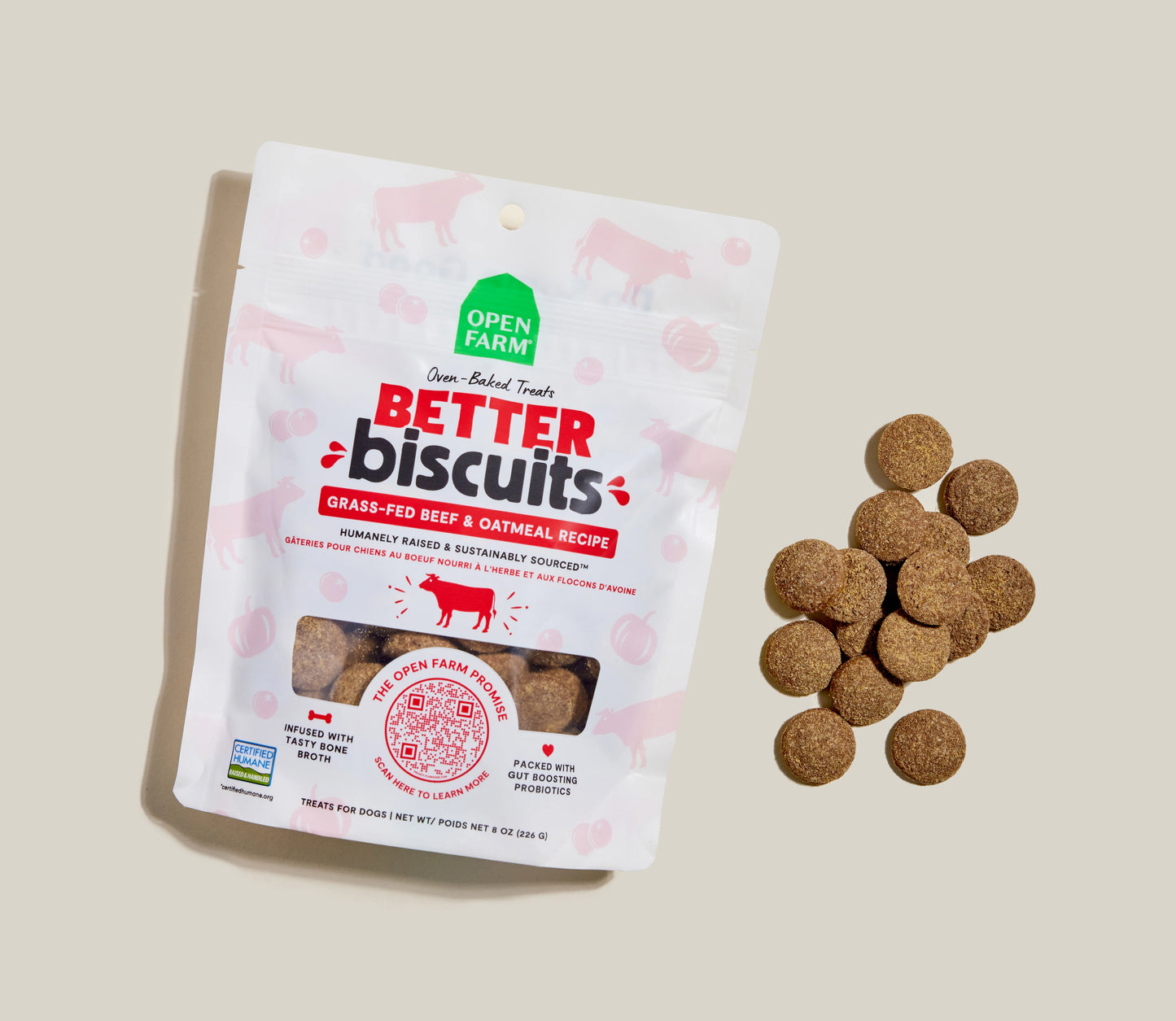 Open Farm Grass-Fed Beef & Oatmeal Better Biscuits For Dogs