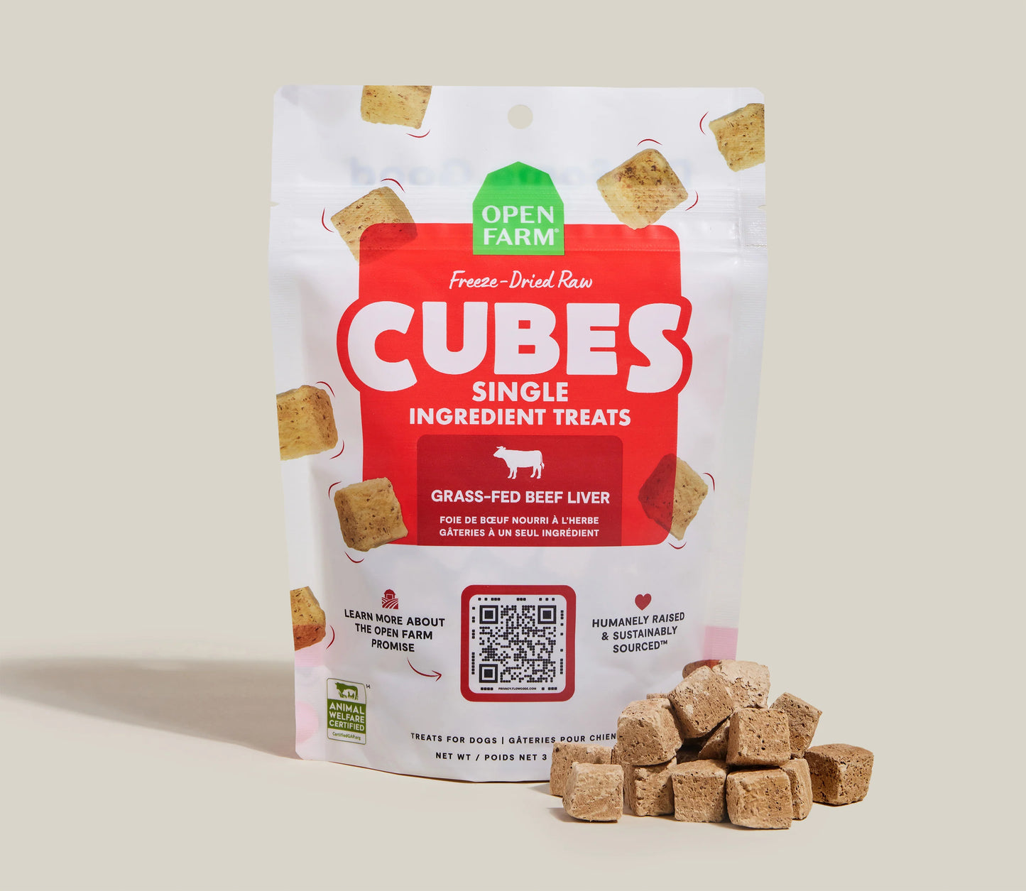 Open Farm Beef Liver Freeze-Dried Treat Cubes For Dogs