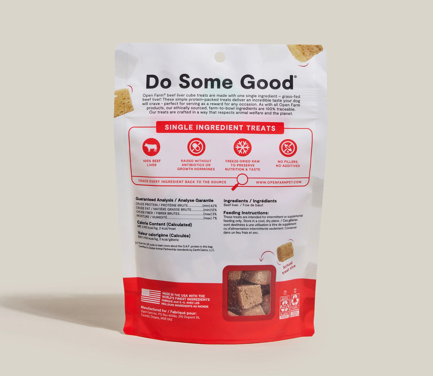 Open Farm Beef Liver Freeze-Dried Treat Cubes For Dogs