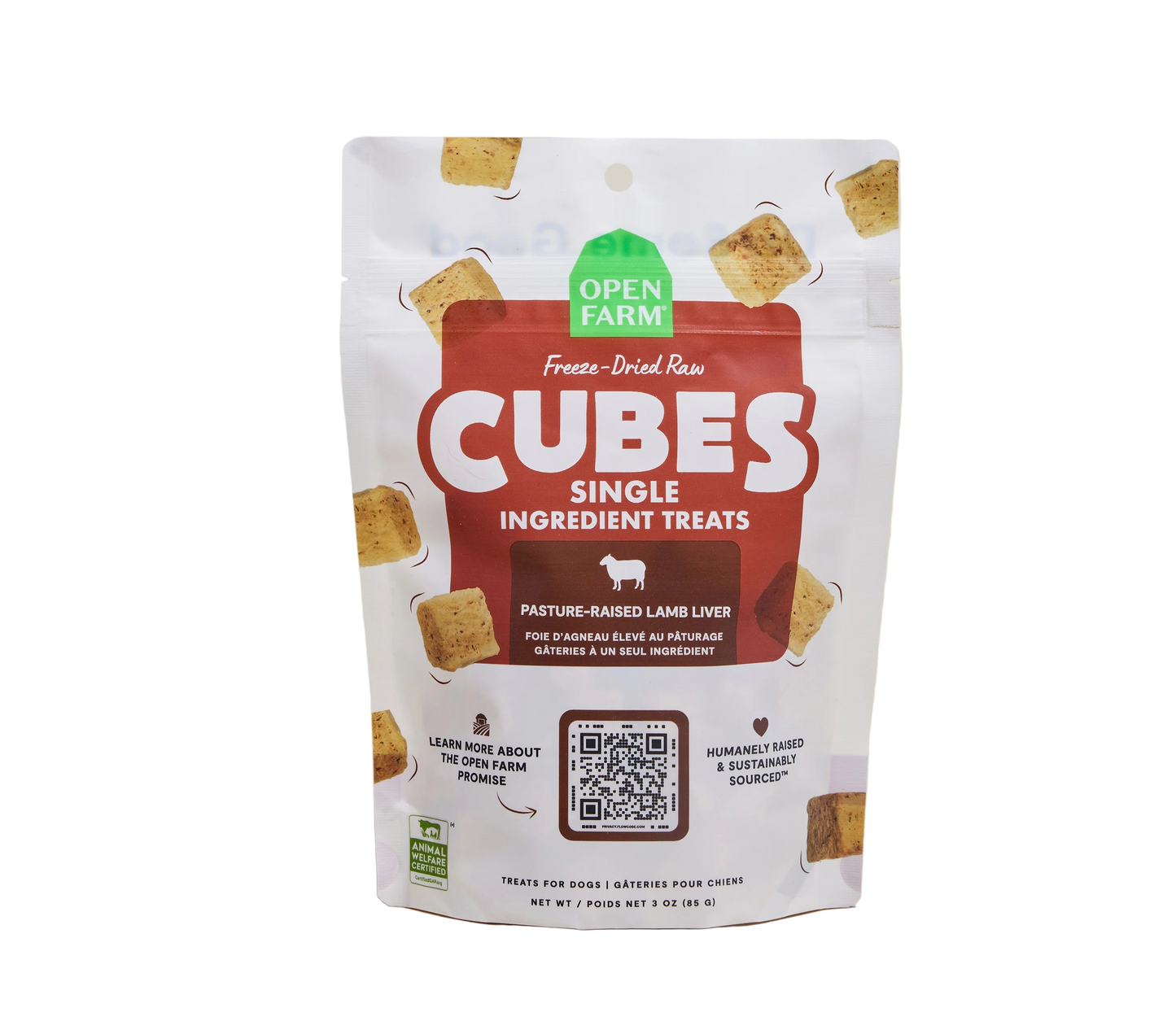 Open Farm Lamb Liver Freeze-Dried Treat Cubes For Dogs