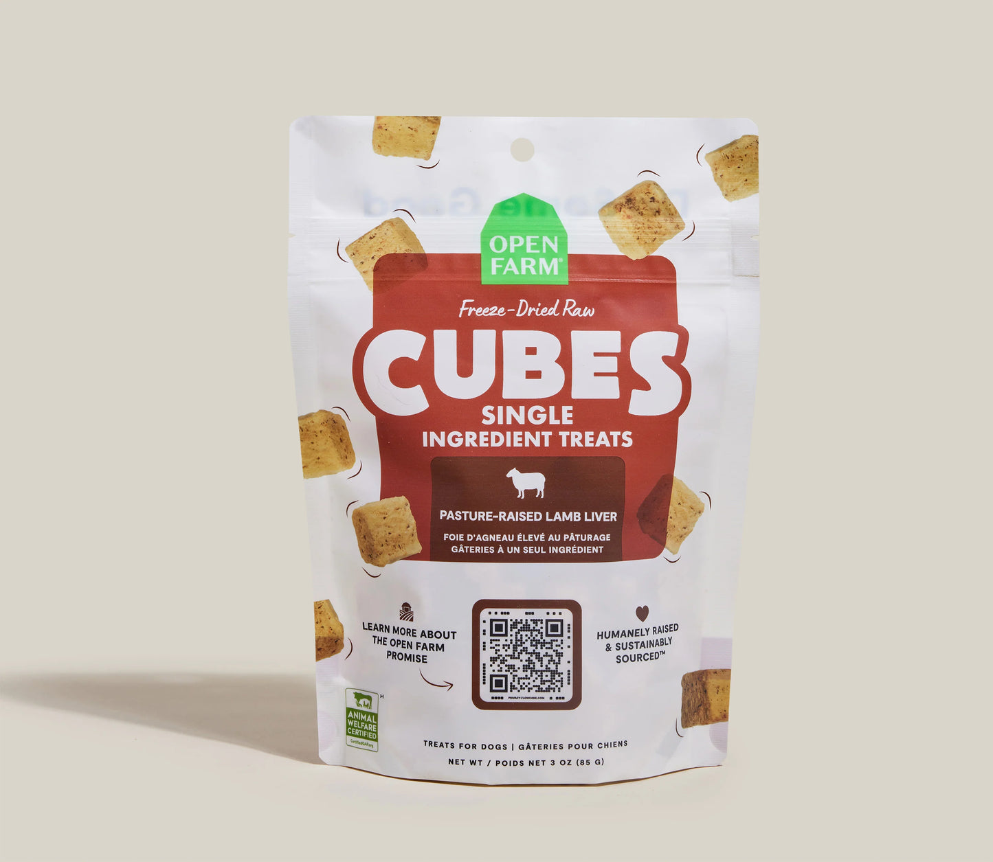 Open Farm Lamb Liver Freeze-Dried Treat Cubes For Dogs
