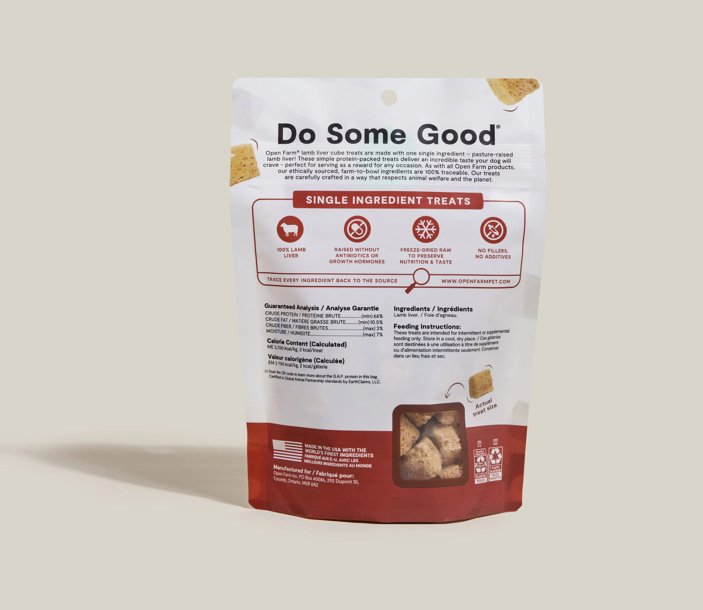 Open Farm Lamb Liver Freeze-Dried Treat Cubes For Dogs