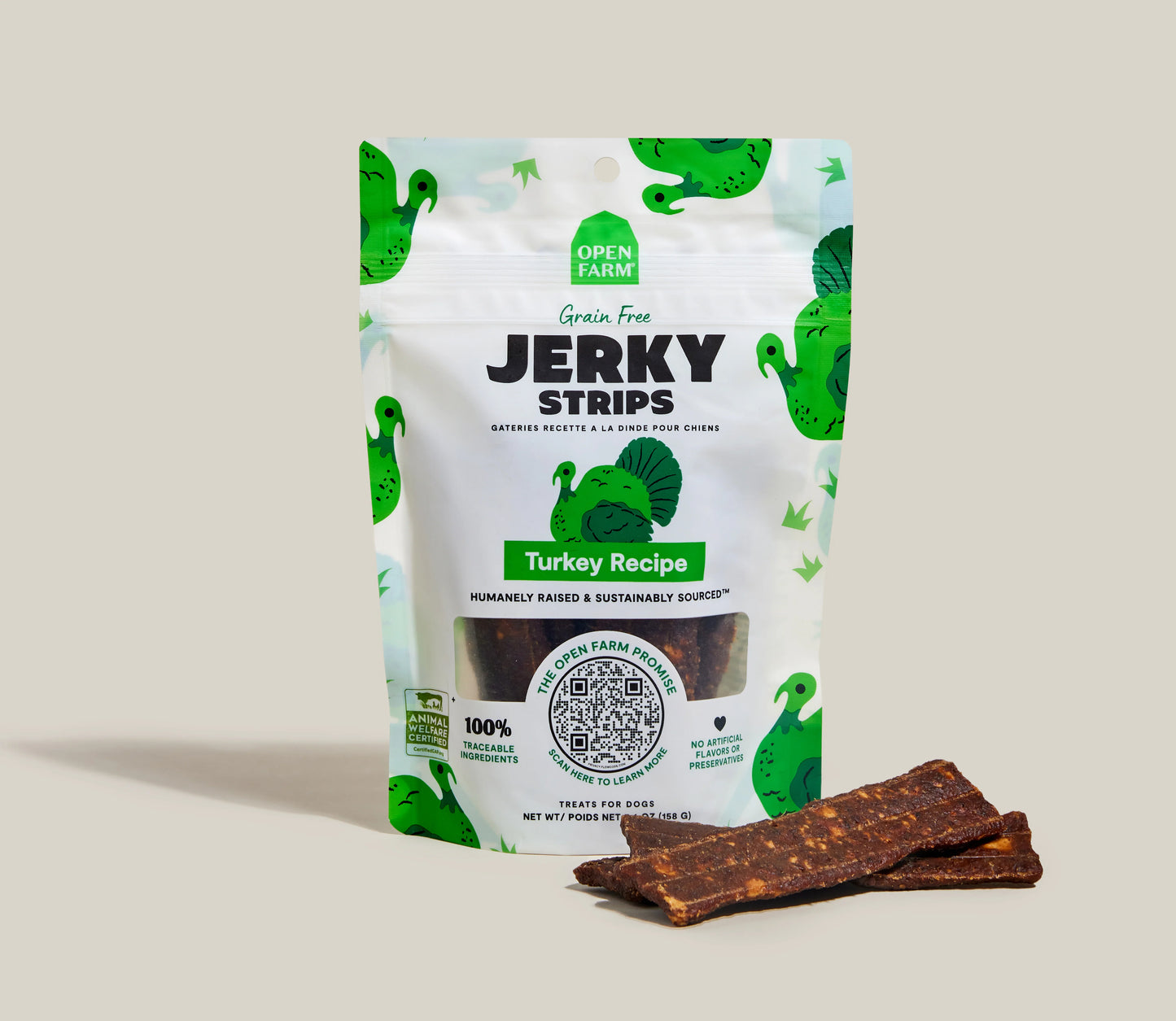 Open Farm Grain Free Turkey Jerky Strips For Dogs