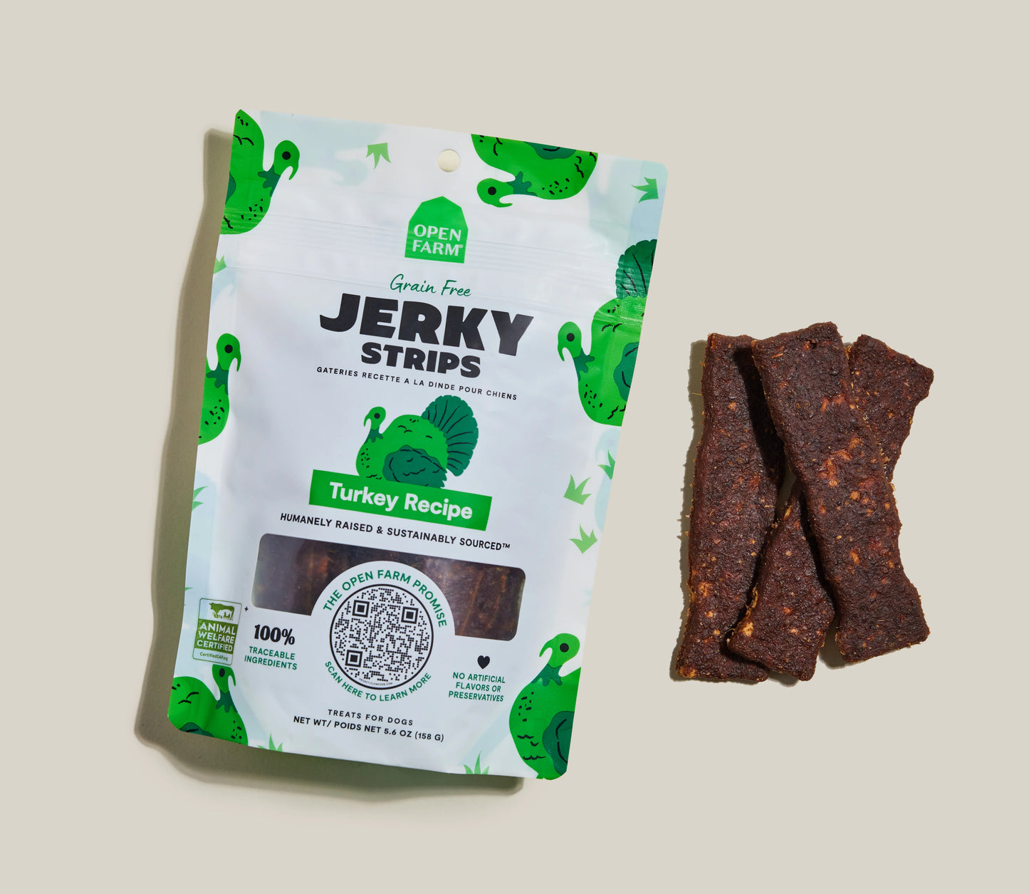 Open Farm Grain Free Turkey Jerky Strips For Dogs