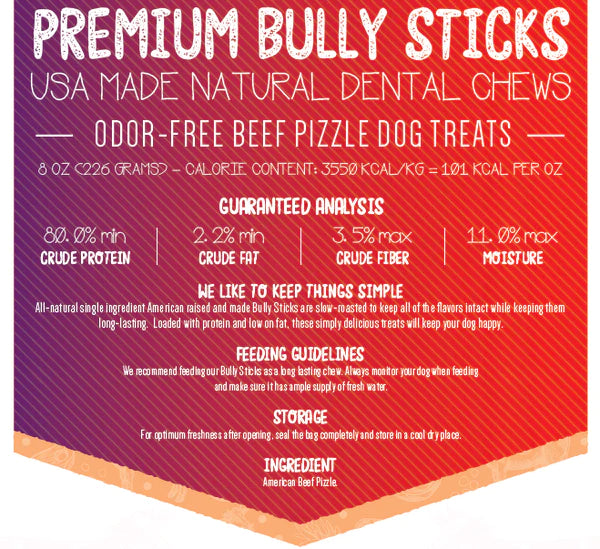 Tickled Pet Natural Bully Stick 6 in. Dog Chews