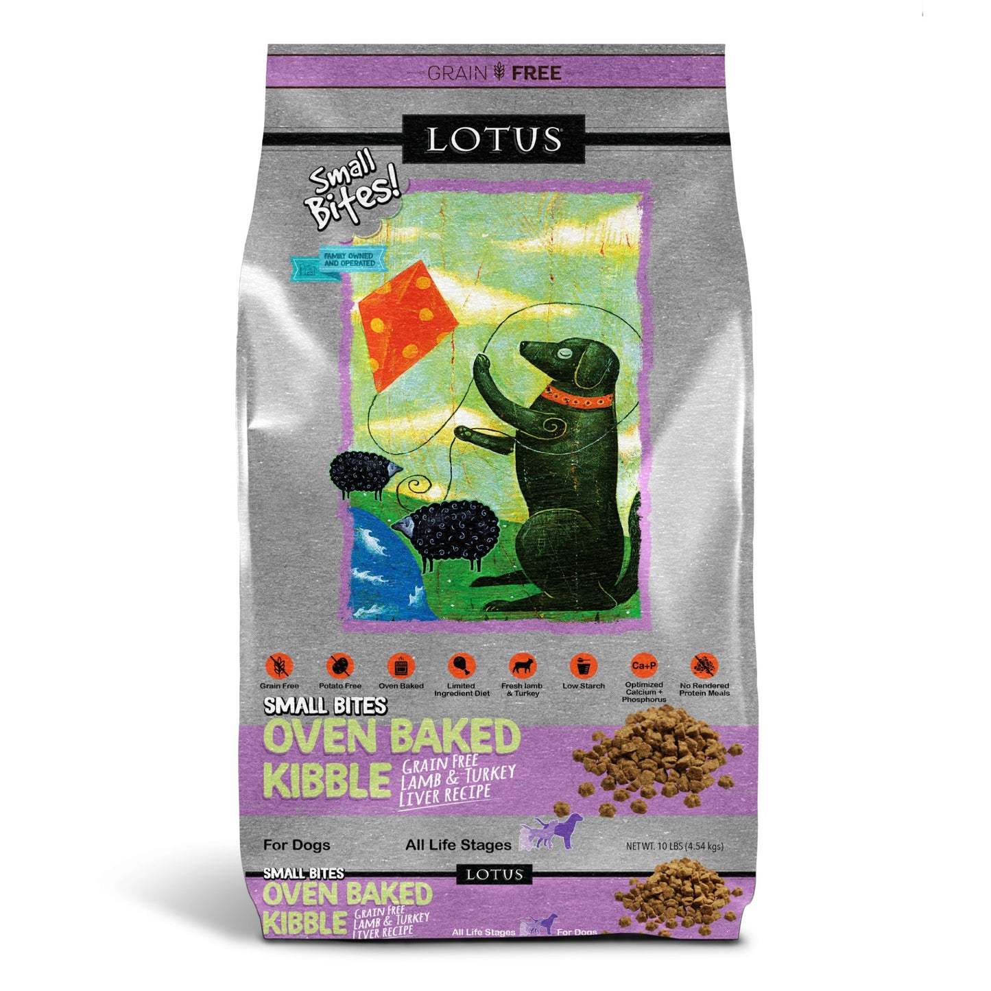 Lotus Small Bites Oven Baked Grain Free Lamb & Turkey Recipe Dog Kibble