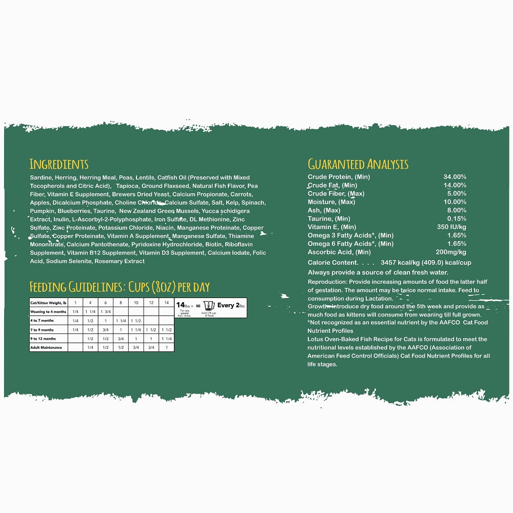 Lotus Oven Baked Grain Free Sardine & Herring Recipe Cat Kibble