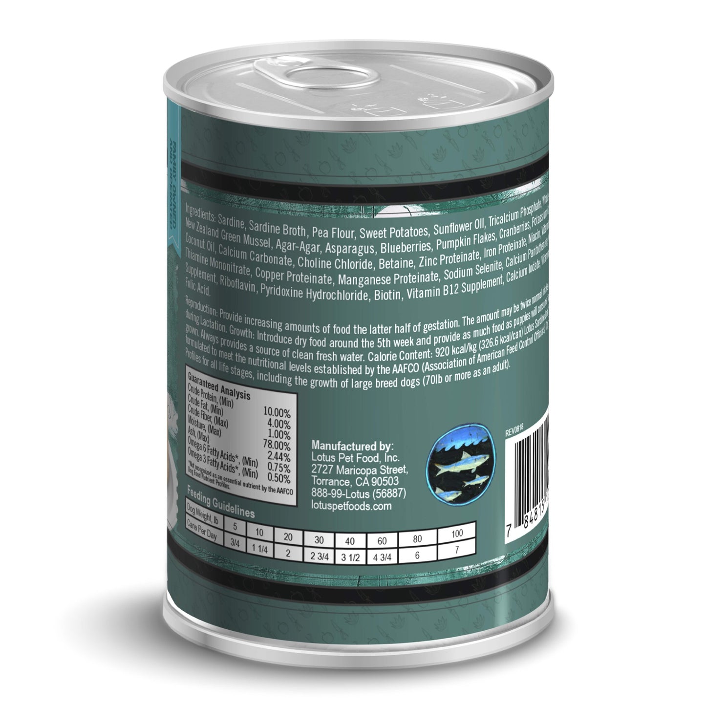 Lotus Dog Grain-Free Sardine Loaf Dog Food