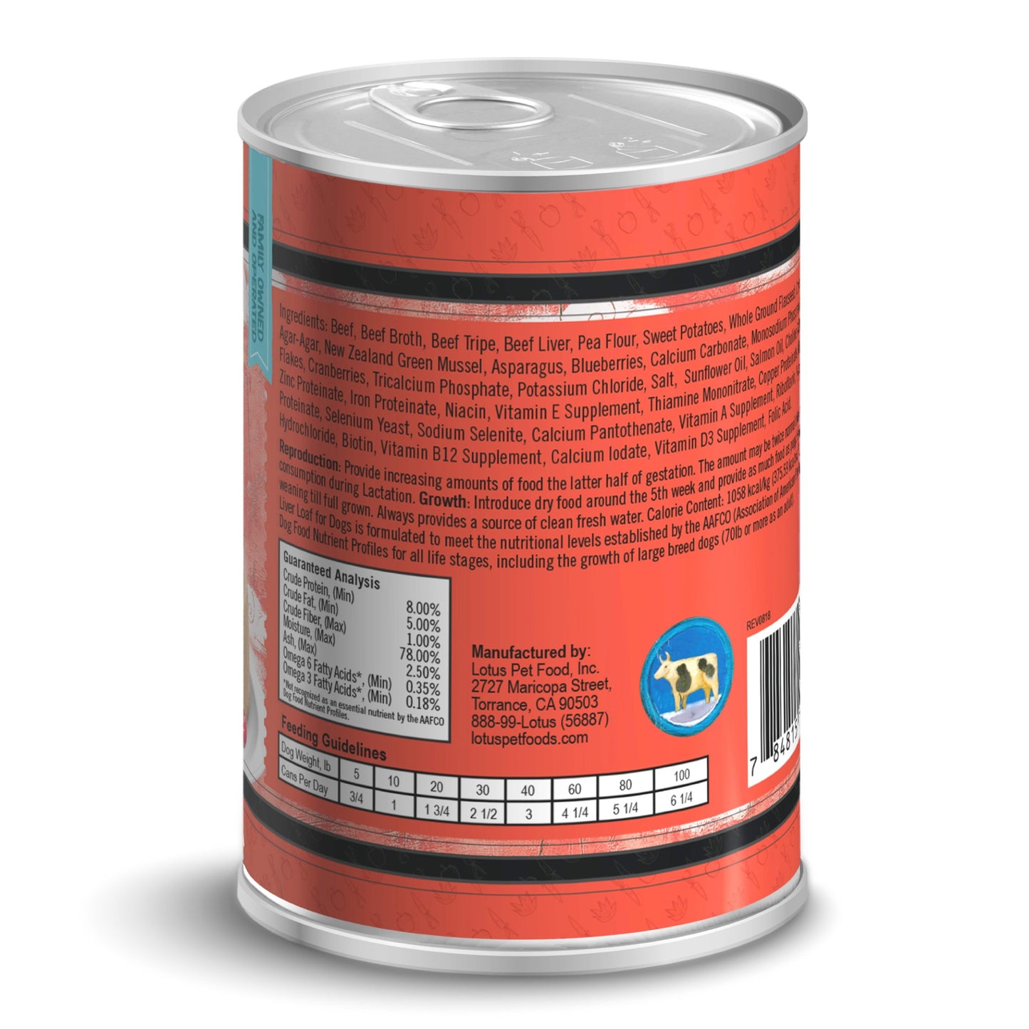 Lotus Dog Grain-Free Beef & Liver Loaf Dog Food