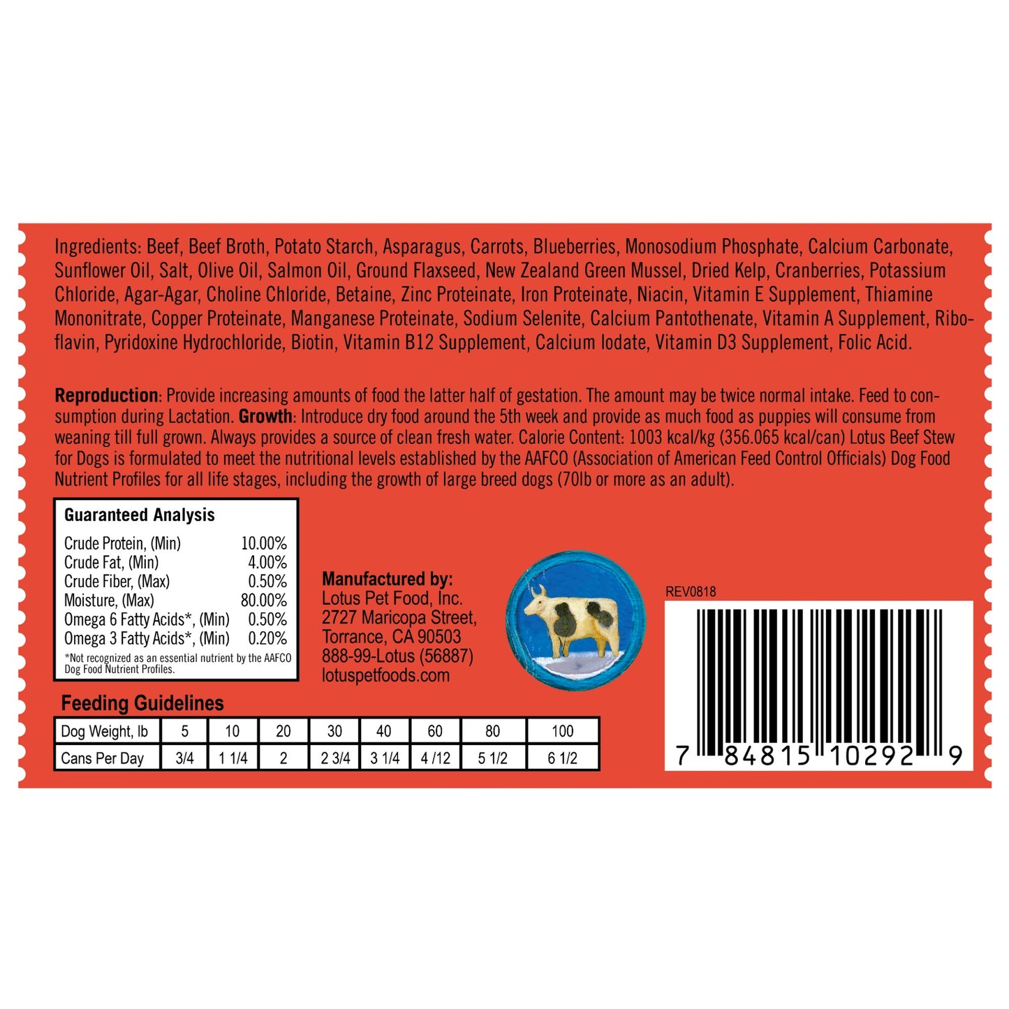 Lotus Dog Grain-Free Beef Stew Dog Food